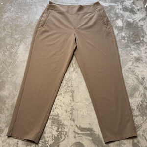 Athleta Womens Beige Endless High Rise Ankle Pants Pull On Slim Straight 14 Work